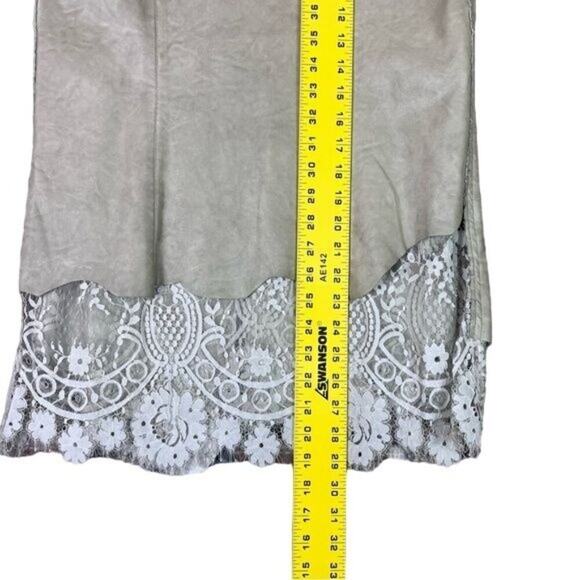 Multiples Vest Womens Small Vegan Leather Floral Lace Boho Hippy Lagenlook - Picture 6 of 11